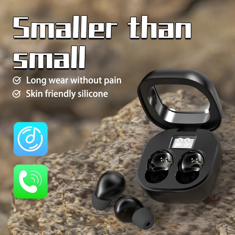 SK19-auriculares Bluetooth 5,3, miniauriculares invisibles TWS, inalámbricos, estéreo HIFI, reducción de ruido, con micrófonos