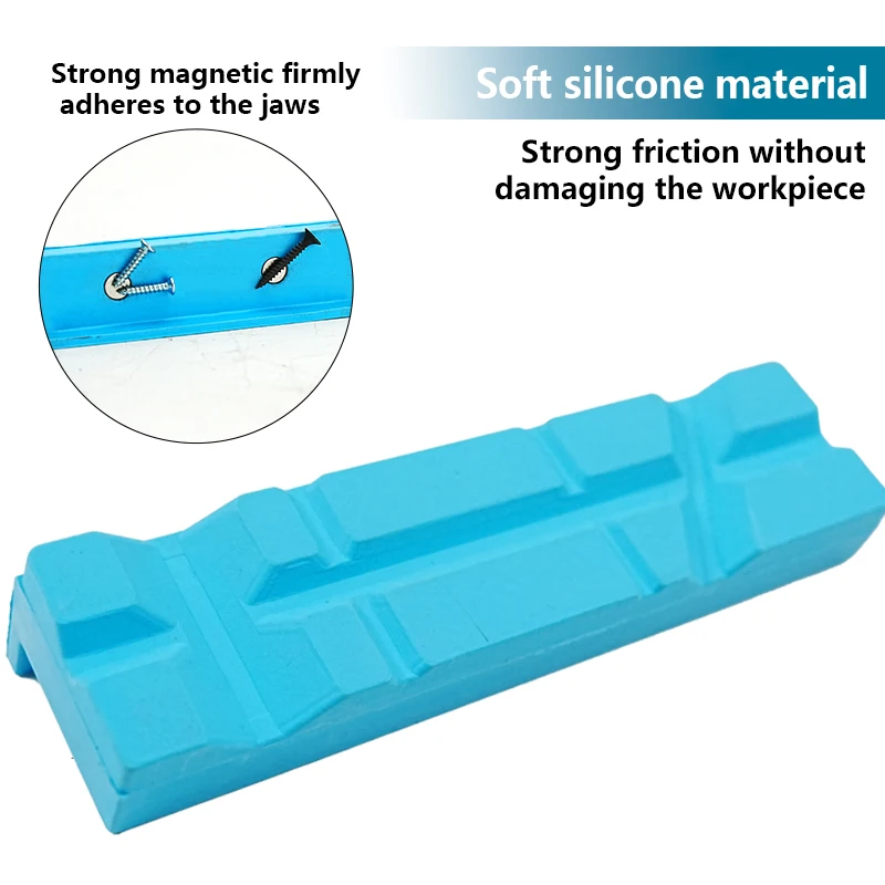 สีฟ้ายาง Vise แม่เหล็กป้องกันป้องกัน Strip Jaws สําหรับ 2.5/4/5/6 นิ้วเครื่องมือ Bench Vise Protector อุปกรณ์เสริม