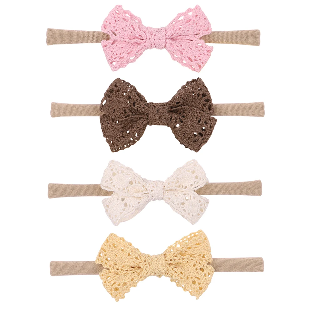 1 Uds. Bandas elásticas para el cabello, lazos para el cabello de encaje, diadema suave para niñas recién nacidas, diademas de nailon, turbante, accesorios para el cabello de bebé
