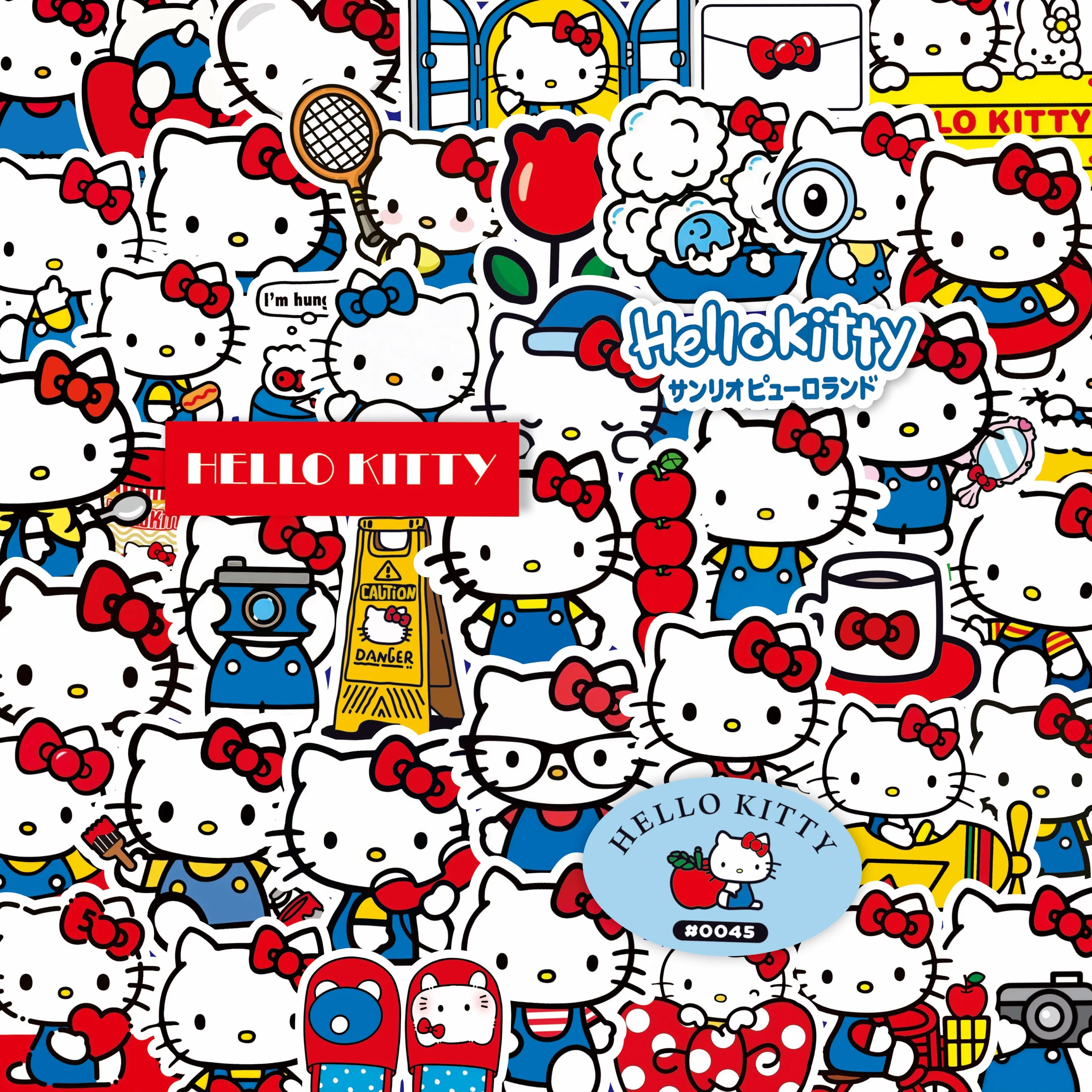 100 pezzi simpatici adesivi Hello Kitty Cartoon Sanrio per album custodia per telefono laptop chitarra notebook adesivo anime Kawaii giocattoli per bambini