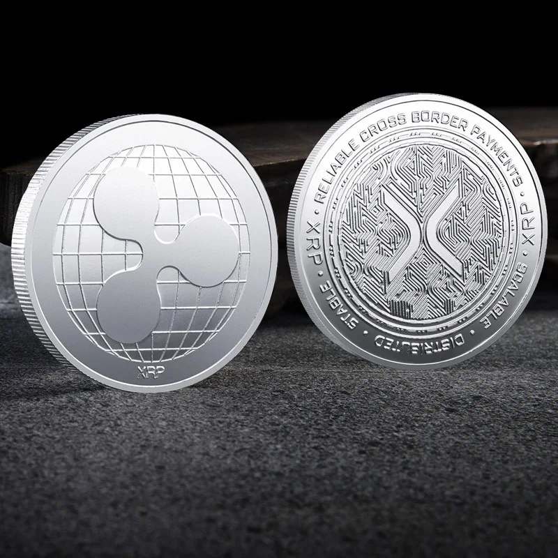 Gợn Sóng Đồng Xu XRP Đồng Xu Vàng Mạ Bạc Mật Mã Gợn Sóng XRP Đồng Tiền Với Ốp Lưng Nhựa Đồng Tiền Kỷ Niệm Bộ Sưu Tập Nghệ Thuật Lưu Niệm Quà Tặng