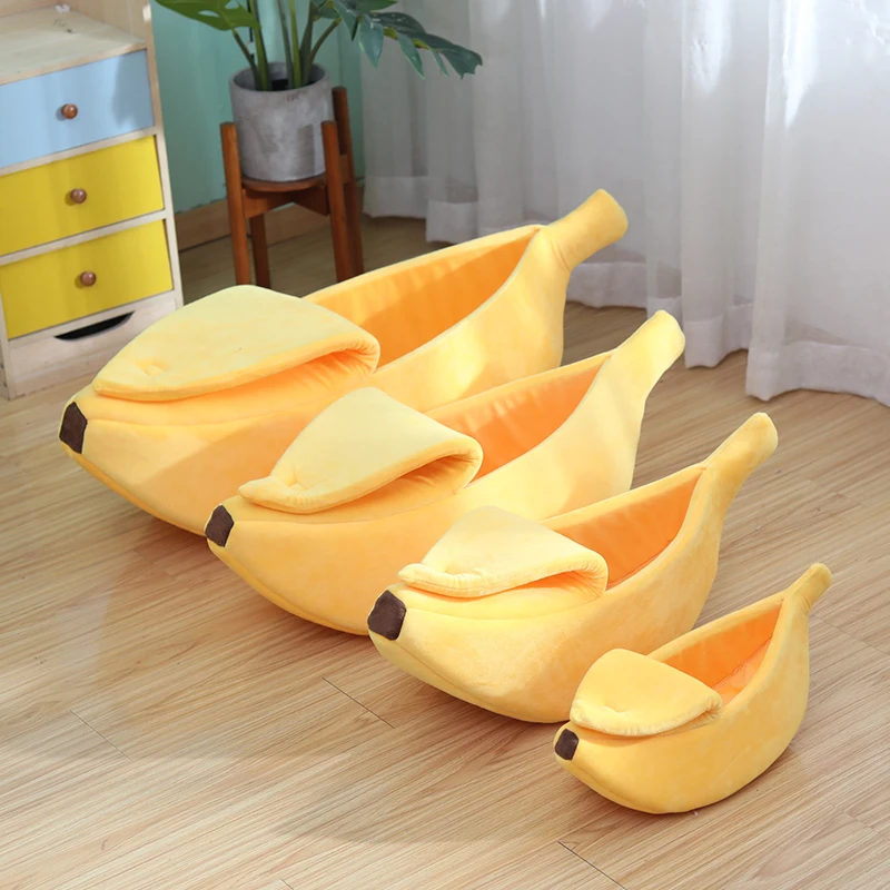 กล้วยรูปสัตว์เลี้ยงผ้าปูที่นอนสบาย Cat Nest MAT เบาะฤดูหนาว WARM Soft ตลกลูกแมวถุงนอนน่ารัก COZY สุนัขอุปกรณ์เสริม