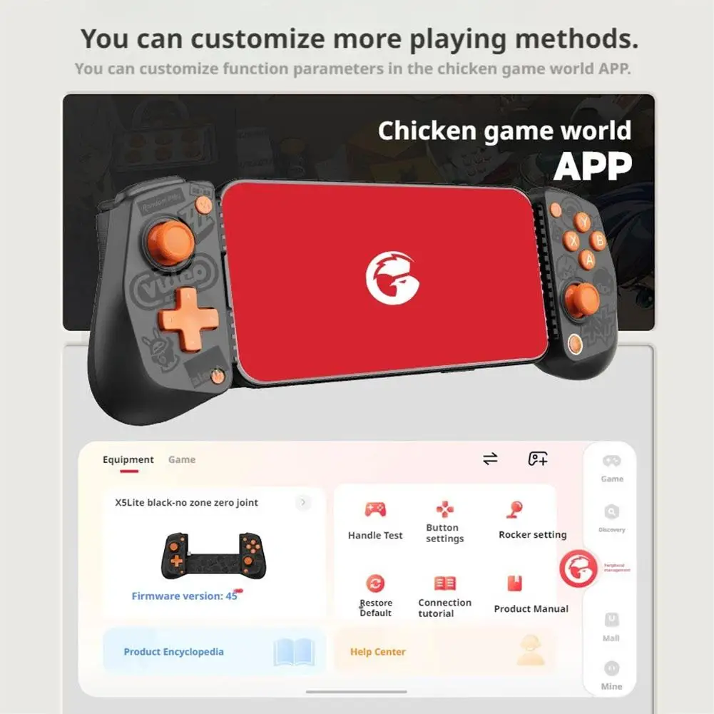 1 Juego GameSir Furious Chick X5lite Stretch Gamepad IOS Android tipo C juego móvil mango elástico controlador de juego