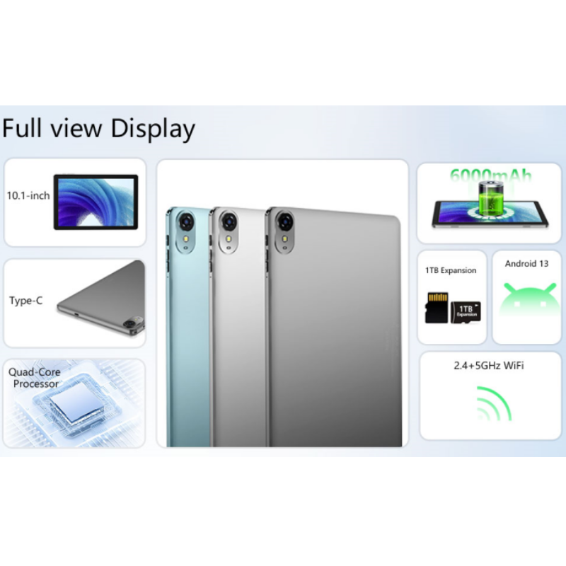 Brandneuer 4 GB RAM 64 GB ROM Android 13 Tablet PC 10,1 ZOLL K12 CPU RK3562 Quad-Core 6000 mAh 1280*800IPS WiFi Bluetooth-4.0