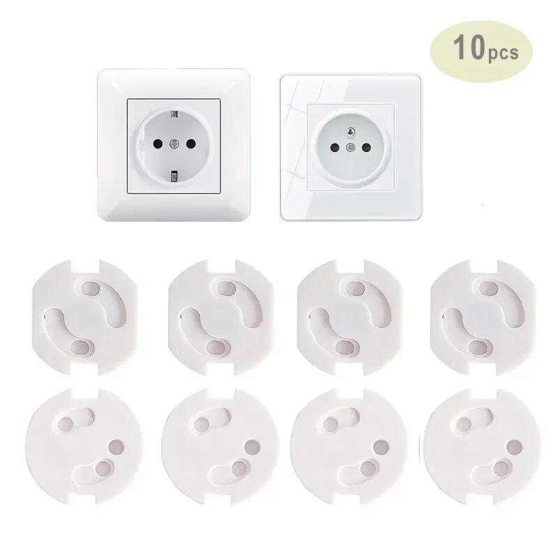 Capa de soquete de segurança para bebês, 10 peças, protetores de tomada elétrica de plástico, proteção de segurança para crianças