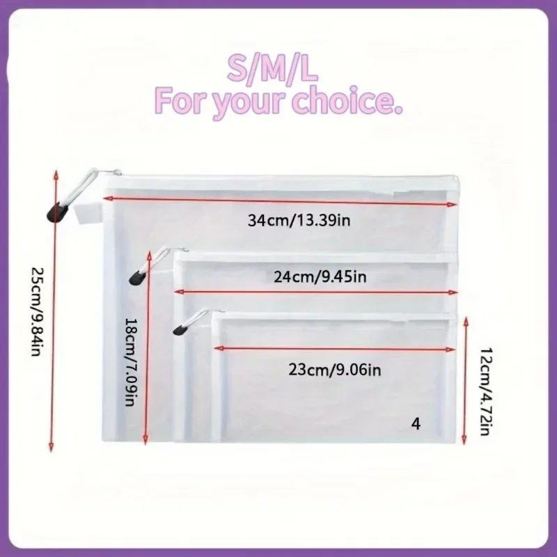 1/3pcs Storage Bag Mesh Zipper Toys Building Block Puzzle Sub-package Children Particle Zipper Transparent Finishing Storage Bag