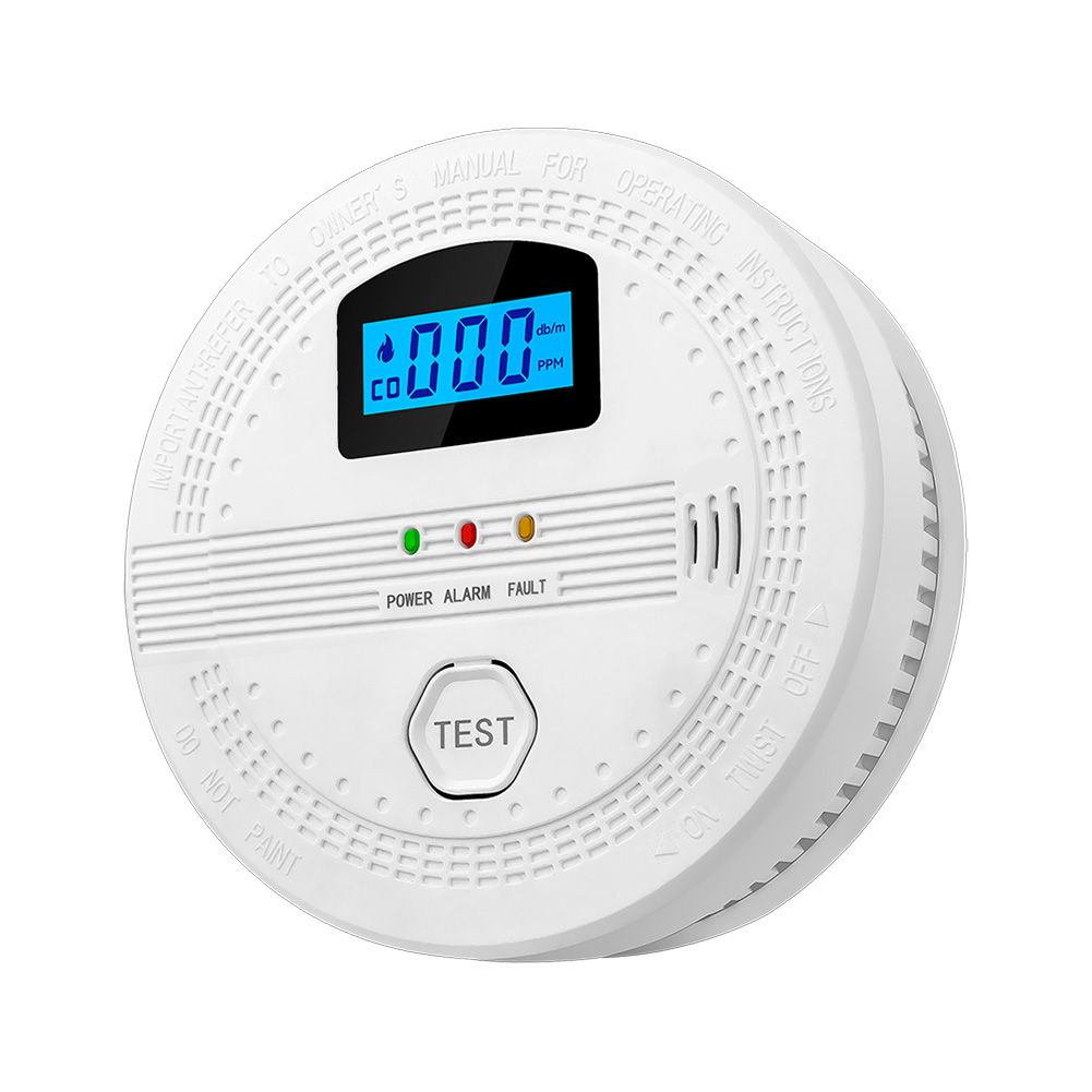 ポータブル煙探知器,2 in 1,警告音とLEDインジケーター,火災警報器,バッテリー駆動のガスモニター,センサー