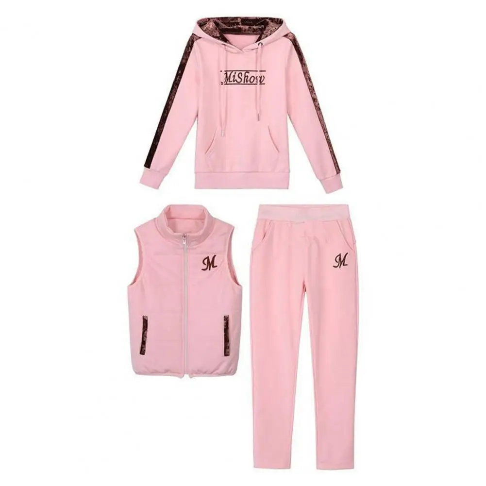 Chándal de moda para mujer, traje informal de Color Patchwork con cordón, chándal informal holgado con capucha para otoño e invierno