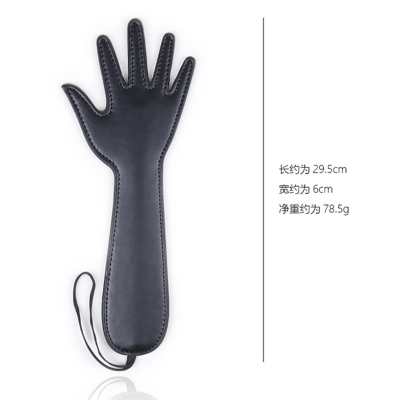 Palette en cuir PU de 29.5CM en forme de main, fouet, battement soumis pour l'entraînement cheval, batte d'équitation