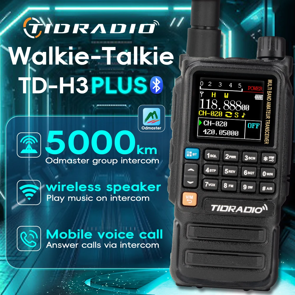 TIDRADIO H3 Plus Global Walkie Talkie repetidor Bluetooth Answerphone banda aérea Radio de largo alcance programación inalámbrica tres modelos