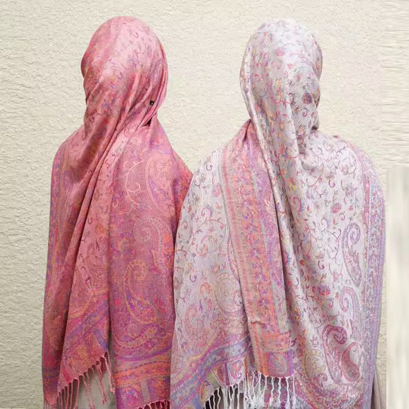Paisley Schal Hijab Kaschmir Gefühl Pashmina Schals Quaste Hijab Kopf Wraps Femme Winter Schals Foulard Bufanda 2025
