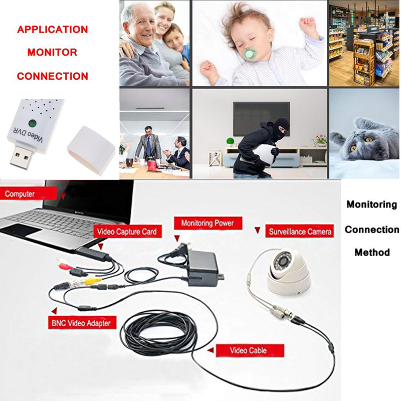 USB 2.0 to RCA Video Capture Converter With USB Cable USB Audio Video Capture Card Adapter For TV DVD VHS Capture Device