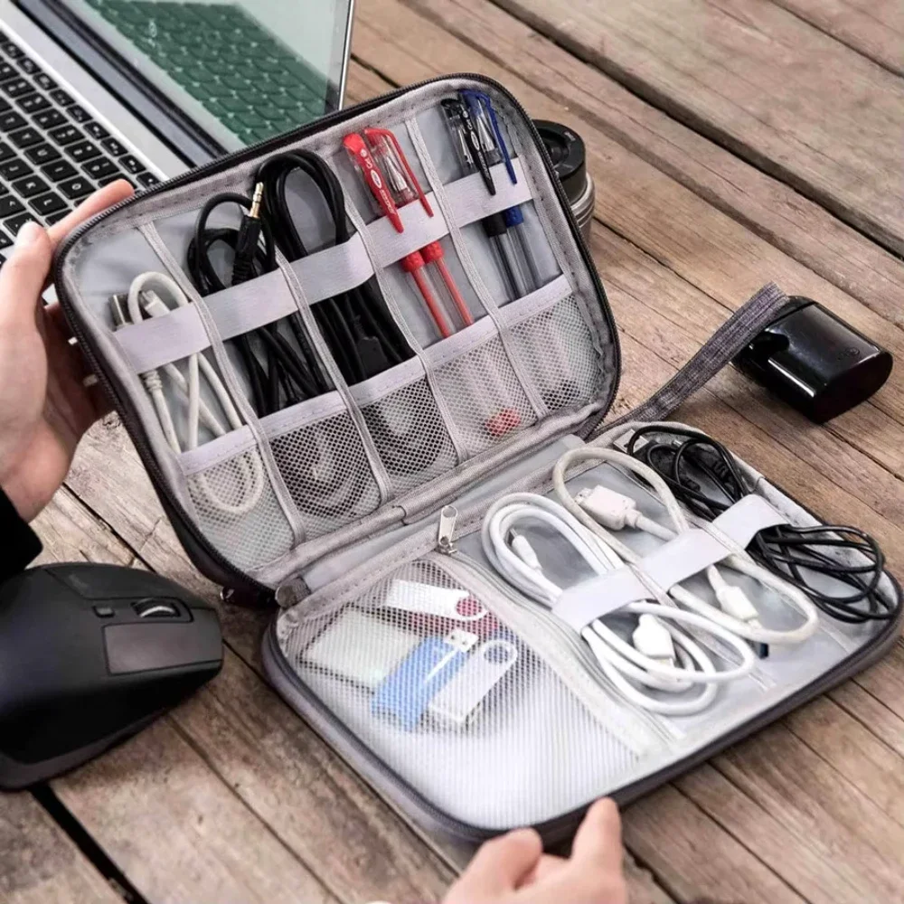 NNBILI Borse portaoggetti per cavi Kit sistema Custodia Caricatore USB Telefono dati Auricolare Penna a filo Accumulatori e caricabatterie di riserva Dispositivi gadget digitali