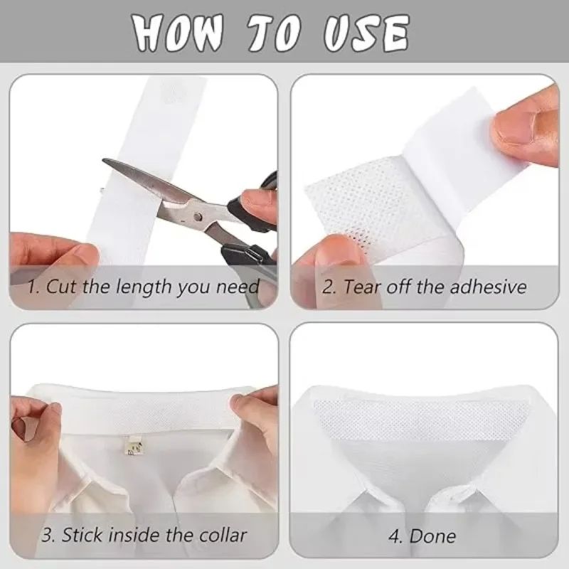 Protector de cuello desechable de 16m para hombres y mujeres, Protector de cuello autoadhesivo antisuciedad, forro de camisa, almohadilla para el sudor, Protector de cuello