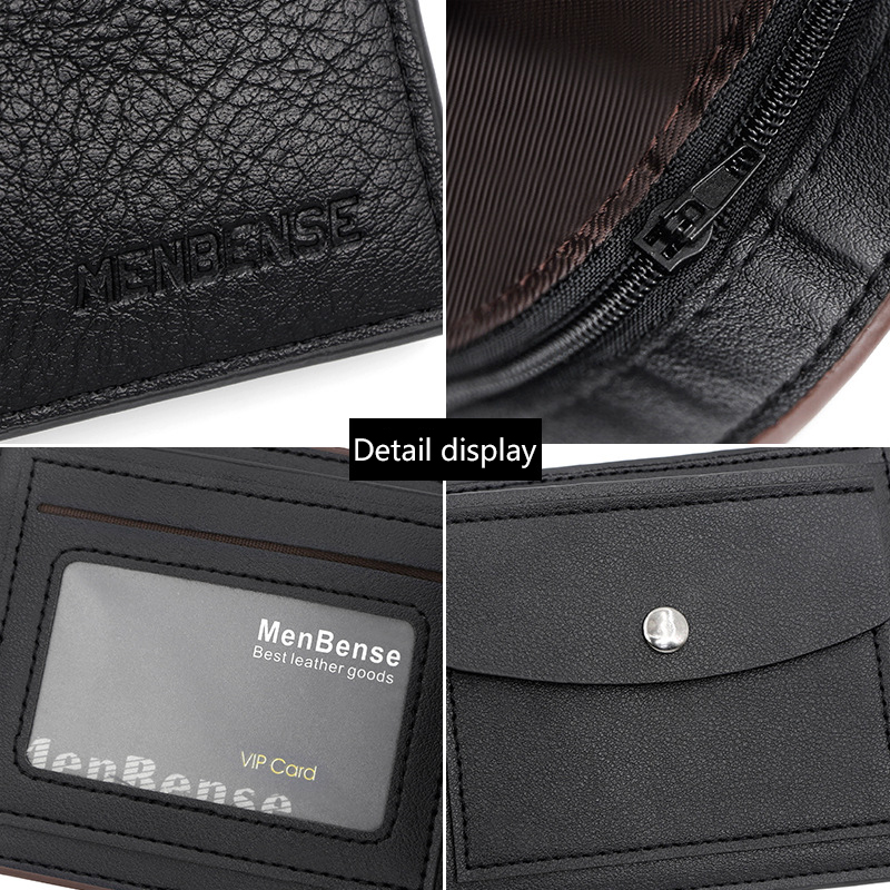 スリム男性財布新しいショートジッパーカードホルダーフォトホルダー男性財布シンプルなコインポケット高品質 Pu レザーメンズ財布