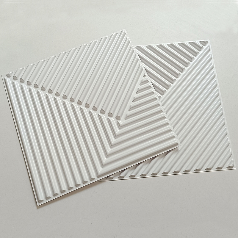 บ้านผนังตกแต่งเรขาคณิต3D แผง Non-Self-Adhesive 3D สติ๊กเกอร์ติดผนังสติกเกอร์ศิลปะกระเบื้องเซรามิควอลล์เปเปอร์ห้องน้ำเพดาน