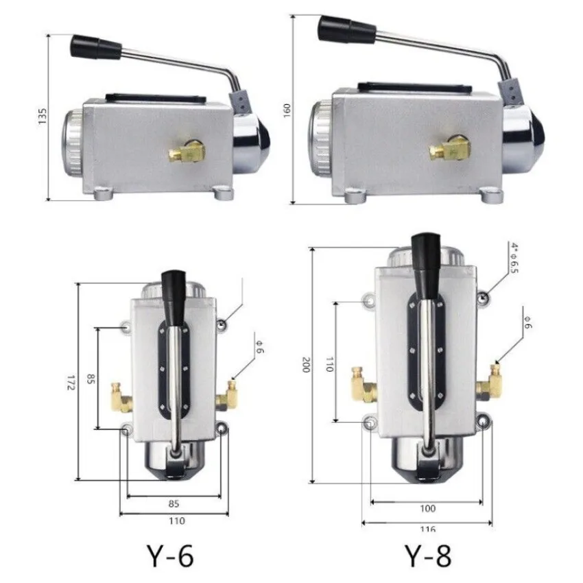 Y-8/Y-6 手動手動ポンプ潤滑パンチングオイルポンプ CNC フライス盤手動ハンドポンプオイラー