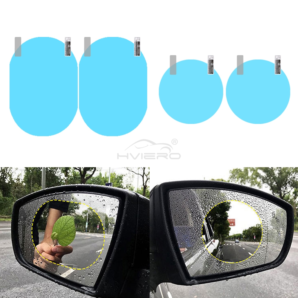 車の保護ミラーステッカー,防雨フィルム,防曇,雨,クリア,雨日中,2個