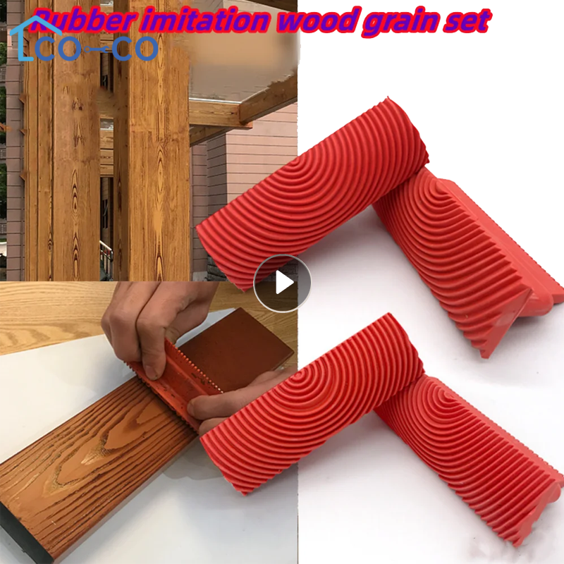 Rodillo de pintura de grano de madera de goma, pincel de diseño de pintura con patrón de grano de madera de imitación, arte para decoración del hogar, herramienta de pintura de pared DIY en relieve