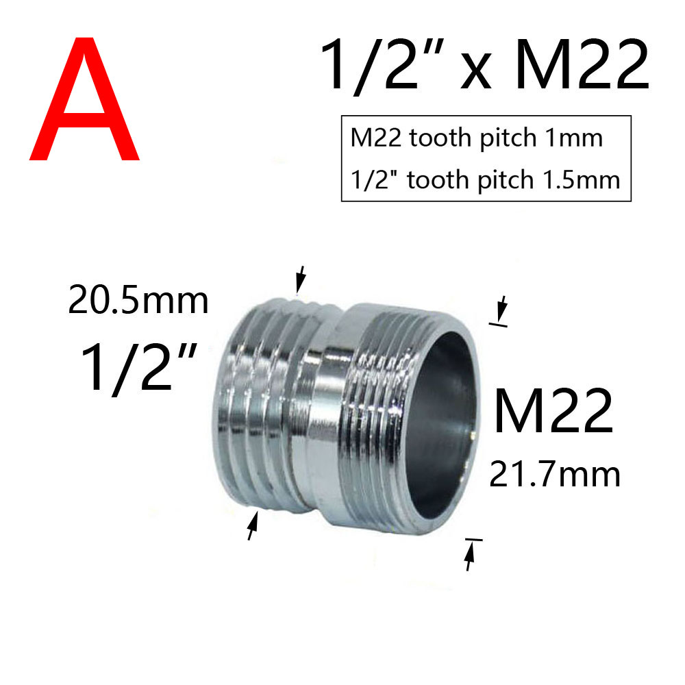 ทองเหลืองเงินก๊อกน้ํา Coupler 1/2 ถึง M16 M18 M20 M22 M24 M28 ด้ายอุปกรณ์เชื่อมต่อสําหรับ Bubbler ห้องครัวและห้องน้ํา
