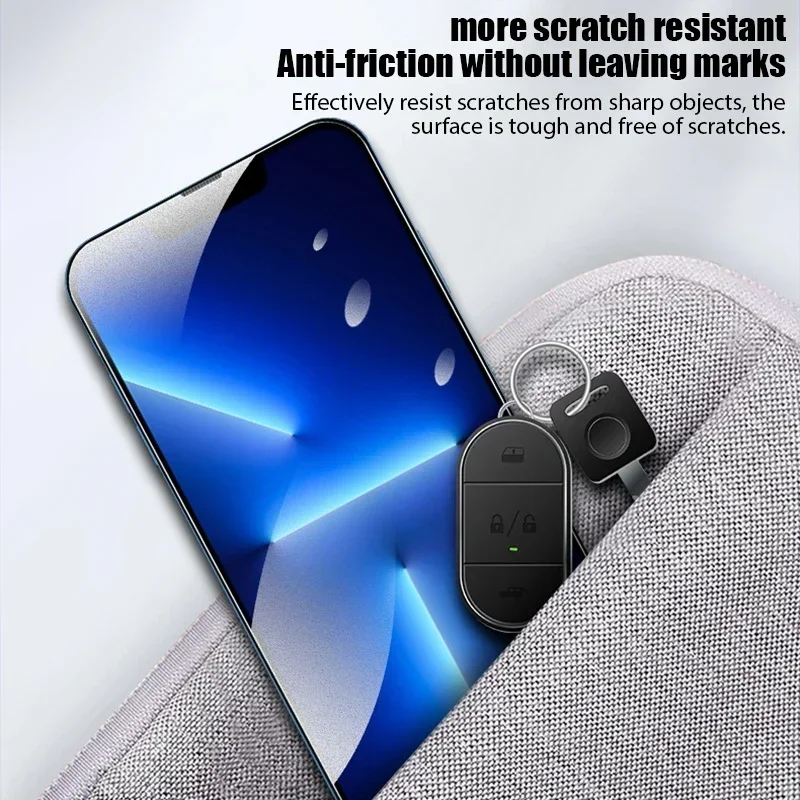 Matte fosco protetor de tela, vidro temperado para iPhone 14, 13, 12, 11, 15 Pro Max, 7, 8, 16 Plus, 13 Mini, X, XR, XS, Max, PCes 4