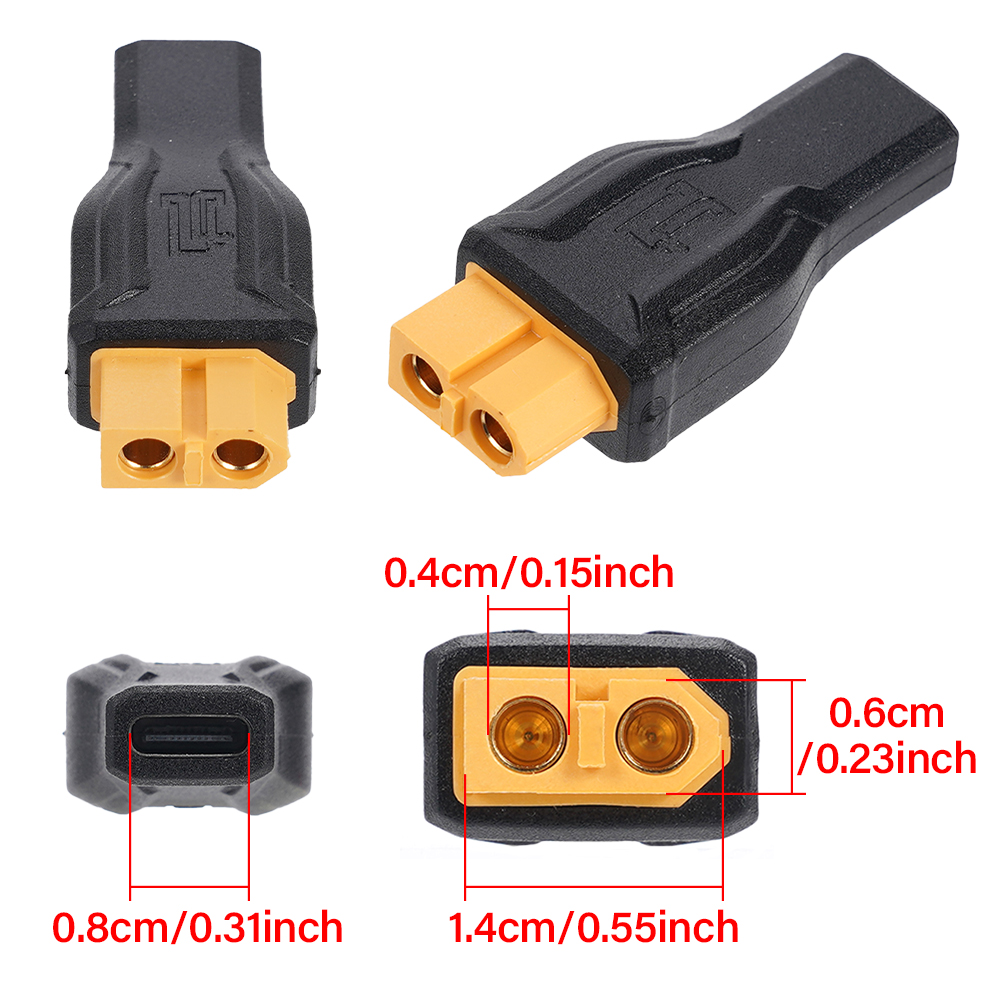Адаптер типа C к разъему XT60 XT002 USB-адаптер передачи для разъема дрона Модель самолета Модель автомобиля PD Протокол зарядки