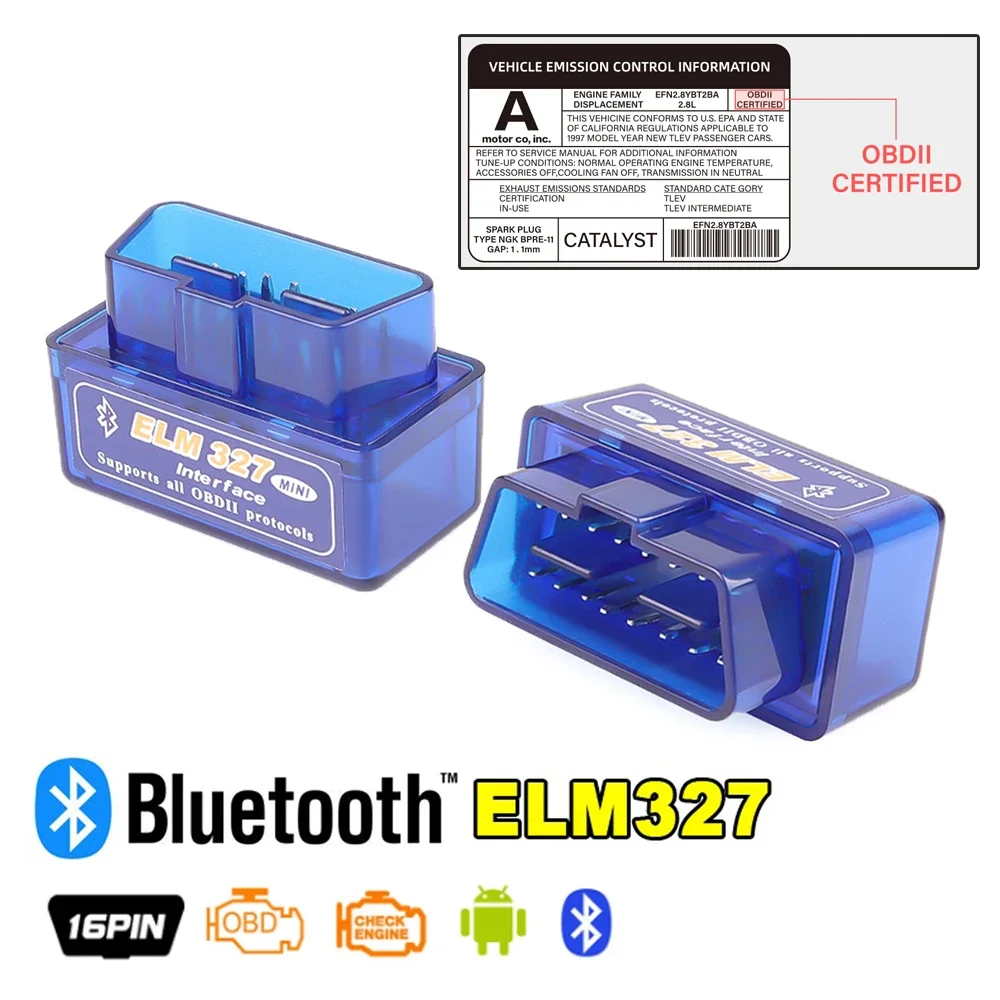 Mini Bluetooth ELM327 V2.1 V1.5 Auto Obd Scanner Code Reader Obdii Protocollen Auto Diagnostic Tool Super Elm 327 Voor Android Telefoon