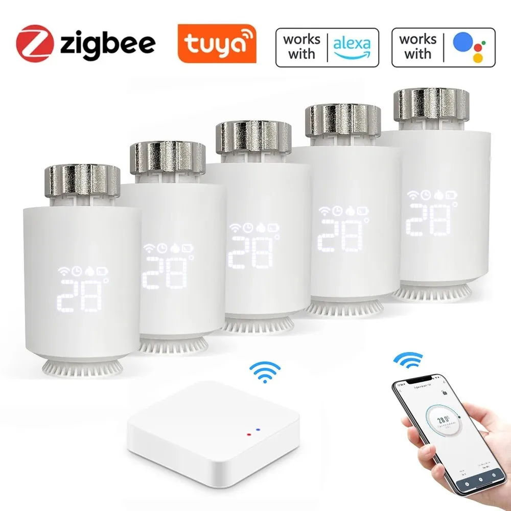 NEUE Tuya ZigBee Heizkörper Antrieb Thermostat Smart TRV Thermostat Ventil Temperatur Controller Unterstützung Alexa Google Home TRV