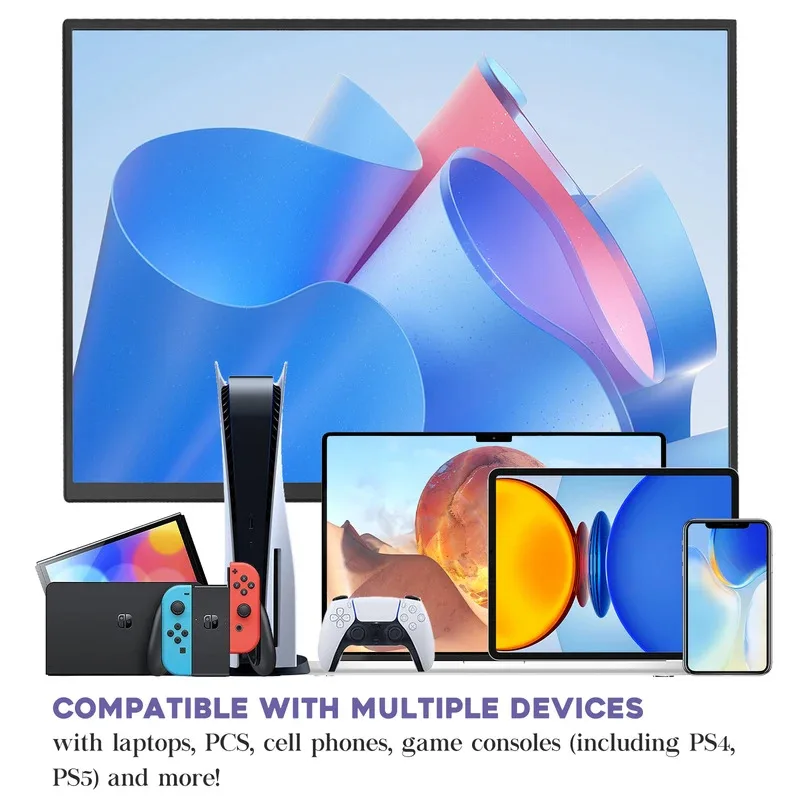 pc Portable Monitor 18.5 Inch 100Hz 100% SRGB FHD 1080P IPS Computer Display Gaming Monitor For Laptop USB C HDMI HDR Travel