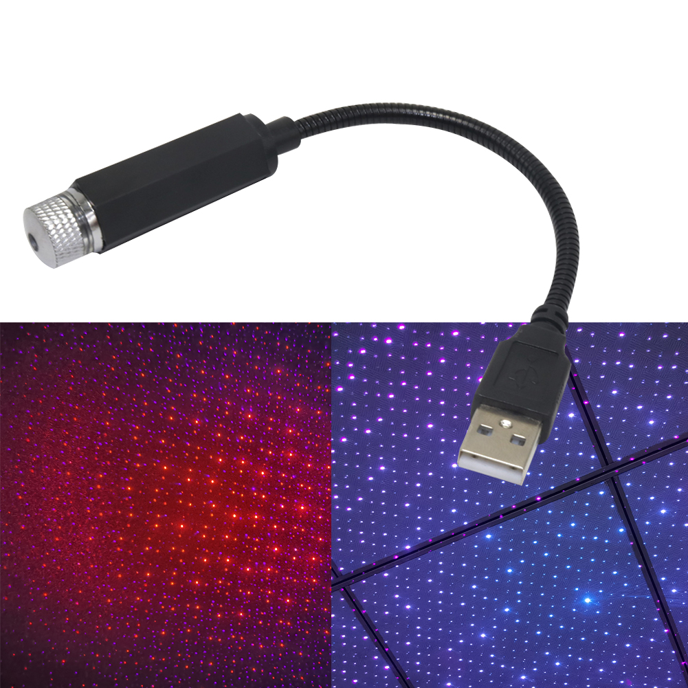 Mini proyector LED de luz nocturna para techo de coche, lámpara de ambiente de galaxia, USB, decorativo, ajustable para decoración de techo de habitación de techo de coche