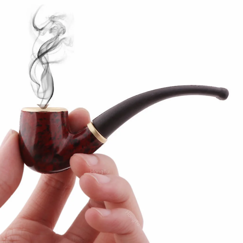 New Tobacco Pipe Resin Bent Pipe Cigarette Filter Handheld Cigar Tobacco Pipe Smoker Tool Mini Curved Smoke Beginner Smoking