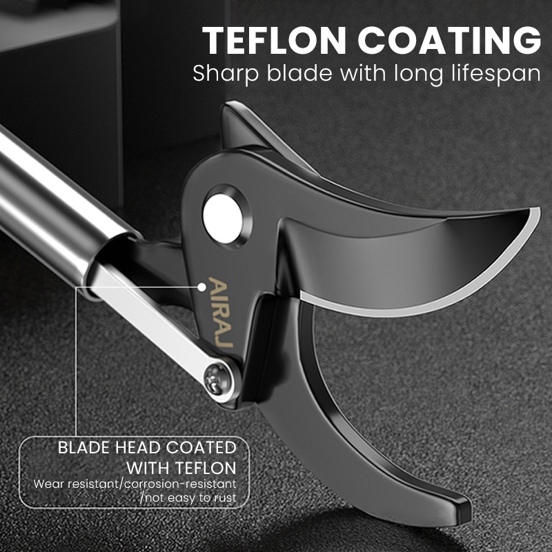 AIRAJ 1 ~ 3M 스테인레스 스틸 텔레스코픽 막대가 있는 고고도 가지치기 가위 과일 캔 사과 및 특수 가위