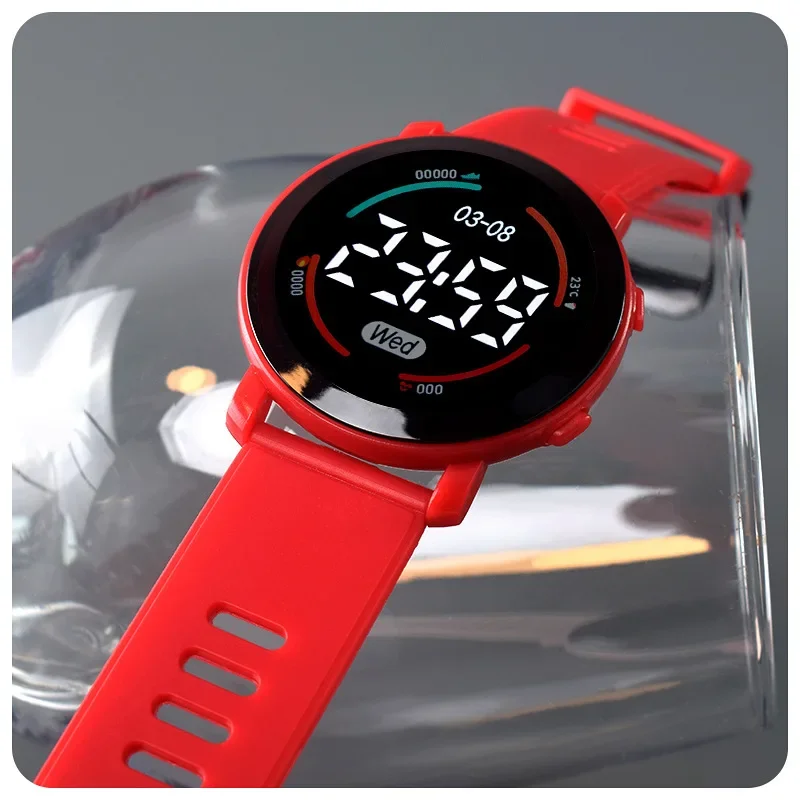 Relojes de moda para niños, correa de silicona, reloj Digital LED deportivo para niños, reloj de pulsera electrónico con calendario resistente al agua para niños y niñas