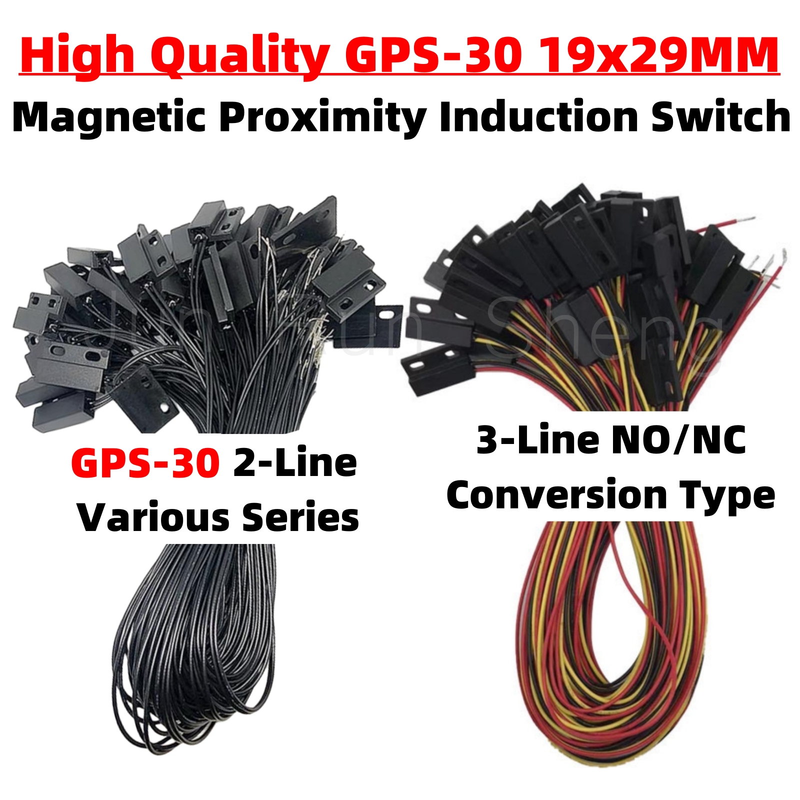 Interruptor de palheta de controle magnético GPS-30 normalmente aberto normalmente fechado NO/NC 3 linhas 19*29MM Sensor de indução de proximidade de mola magnética