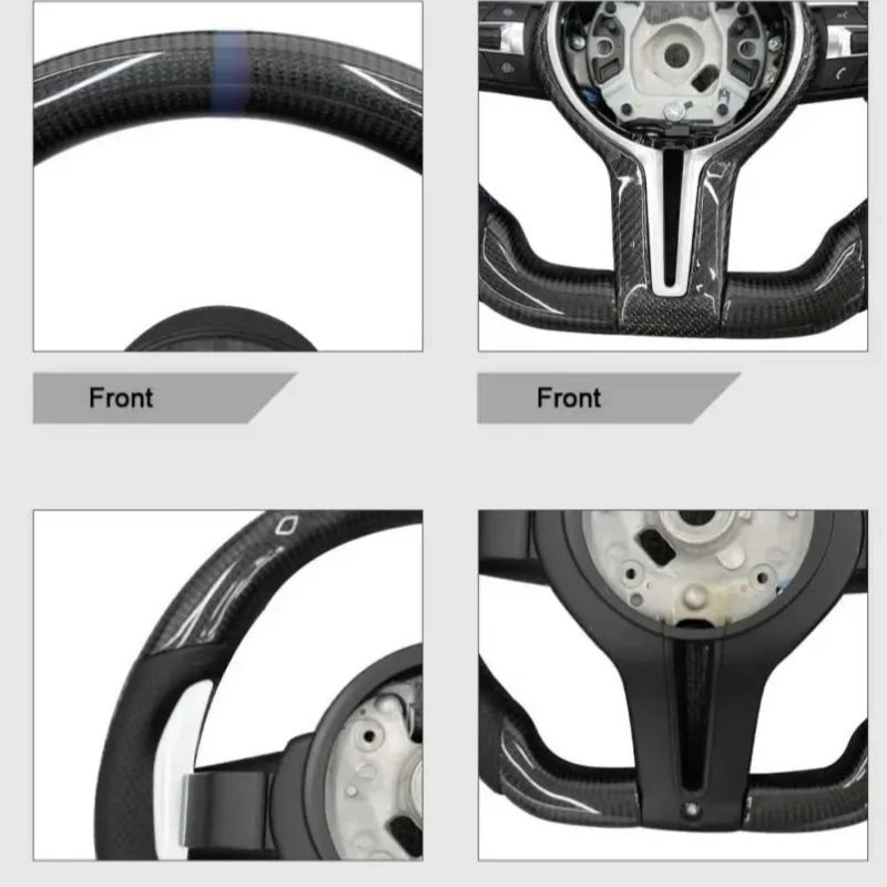 Volante de fibra de carbono para BMW M M3 M5 M6 F01 F02 F06 F07 F10 F11 F12 F13 F30 F32 F80 F91 E90 E91 E92 accesorios para coche