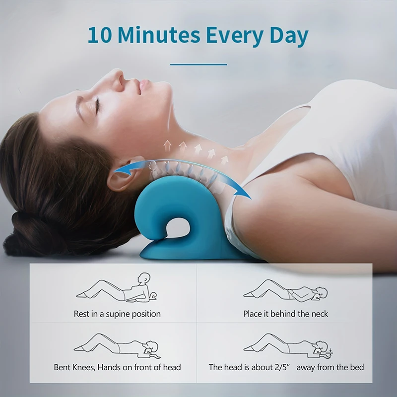Dispositivo de tracción Cervical relajante para cuello y hombros, para alivio del dolor TMJ, alineación de la columna Cervical, almohada quiropráctica