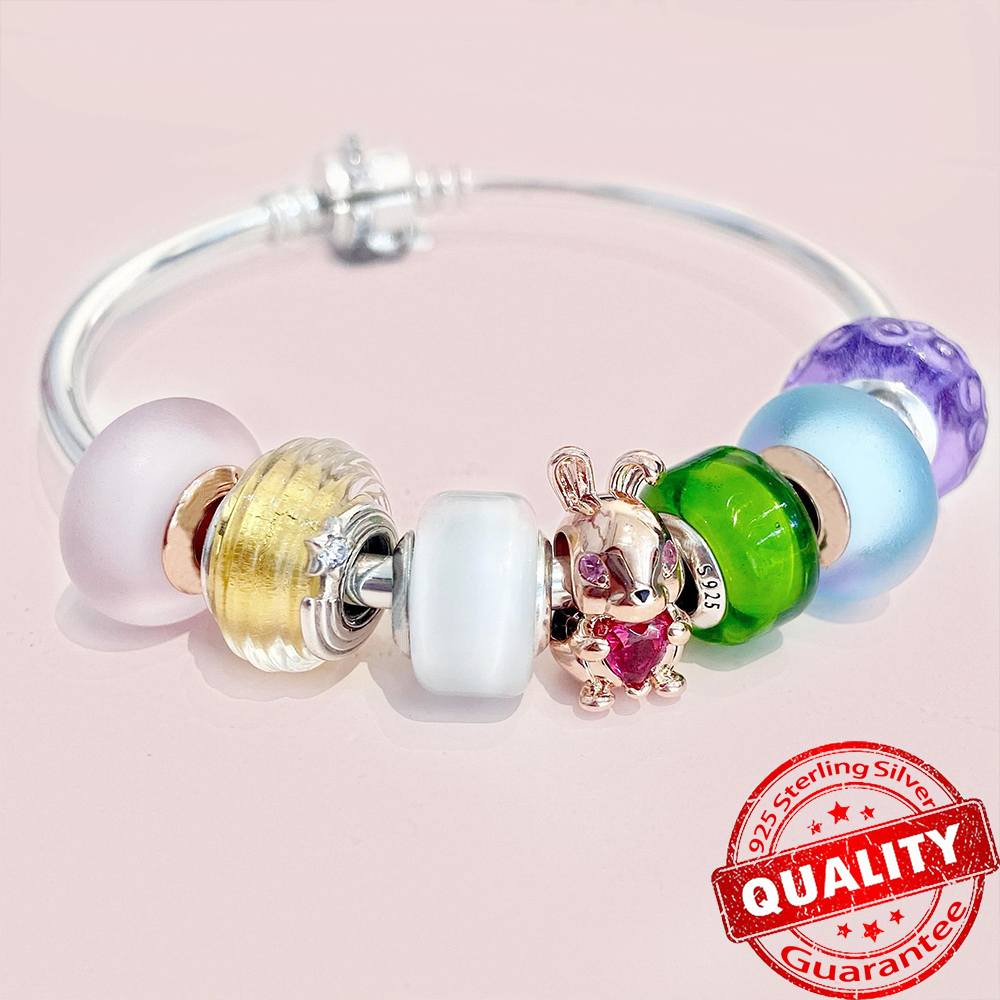 Os recém-chegados 925 prata esterlina verde monstera folhas escalada sapo balançar charme ajuste colar presentes requintados pulseira original