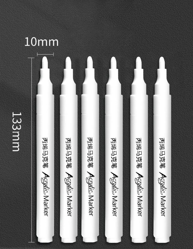 1/3/5 Uds. Marcador acrílico blanco específico para estudiantes para dibujar, resaltar y pinceles de pintura de secado rápido a base de aceite