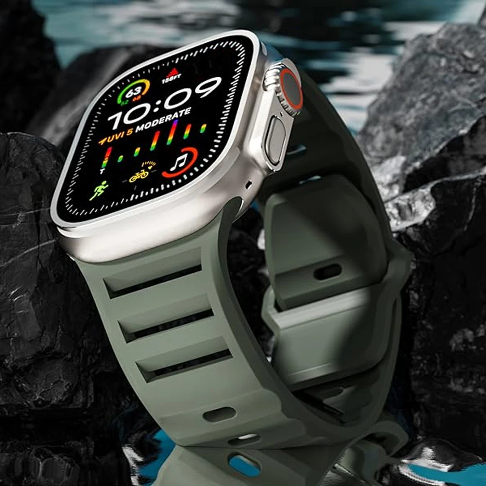 Silicone Strap for Apple watch ultra 2 3 band 49mm 45mm 44 mm 42mm 46mm accessories correa bracelet iwatch 11 10 9 8 7 6 SE 5 4