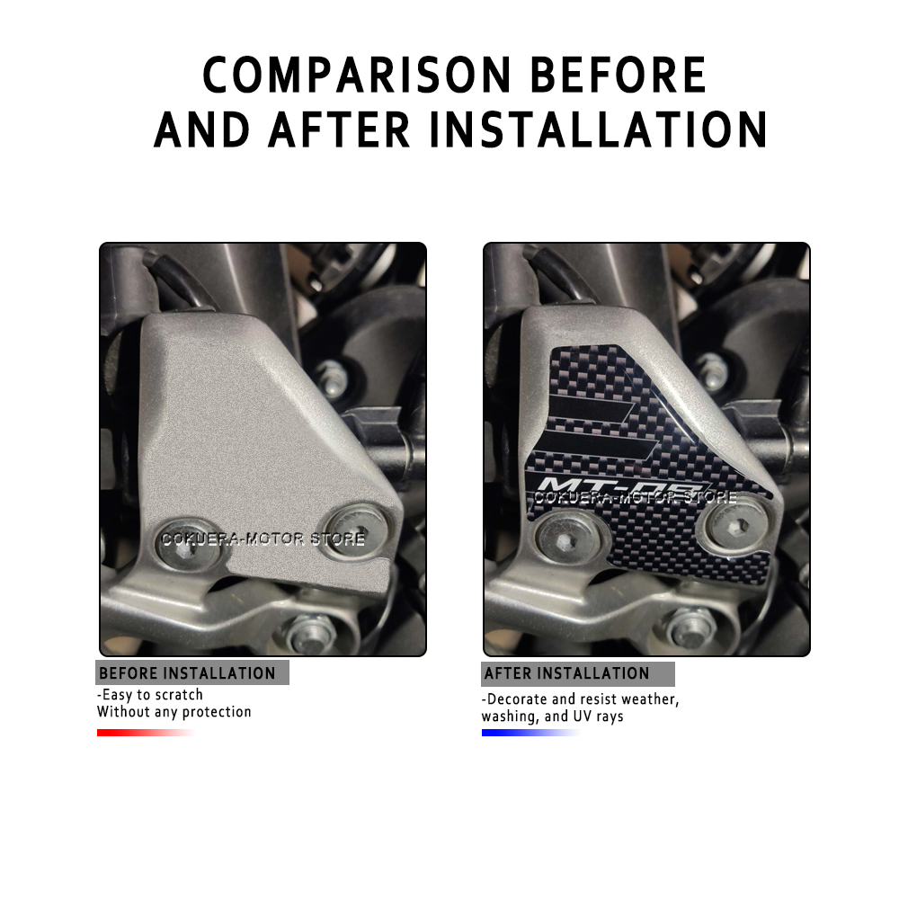 For YAMAHA MT09 MT 09 2017-2020 Motorcycle Accessories 3D Resin Sticker Guards Heel Pad Protective Sticker