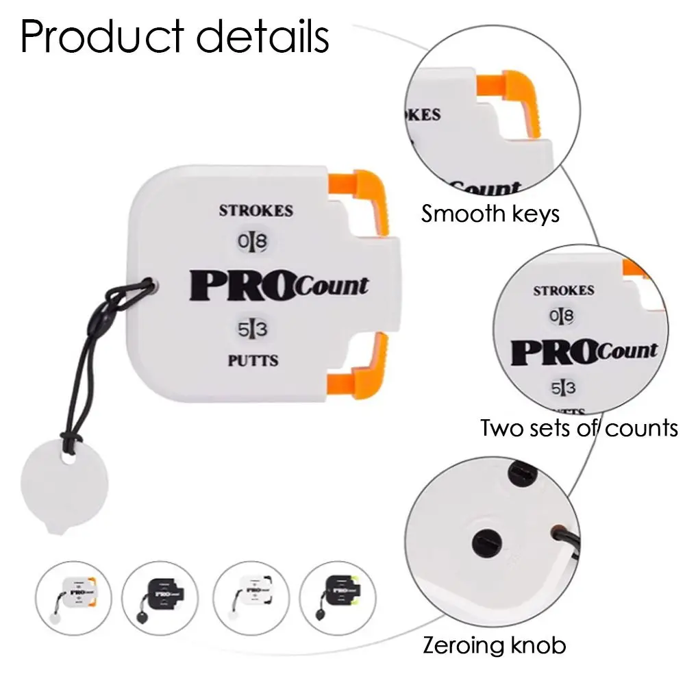 Golf Score Counter Shot Count Stroke Putt Score Counter Two Digits Scoring Keeper with Key Chain Golf Training Golf Accessories