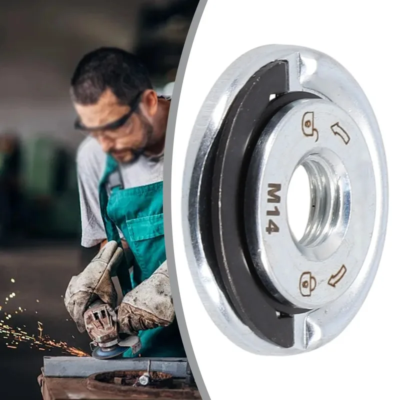 M14 QUICK RELEASE Self-Locking เครื่องบดกดแผ่น FLANGE NUT Power Chuck NUT กดแผ่น Power เปลี่ยนเครื่องมือหนีบ