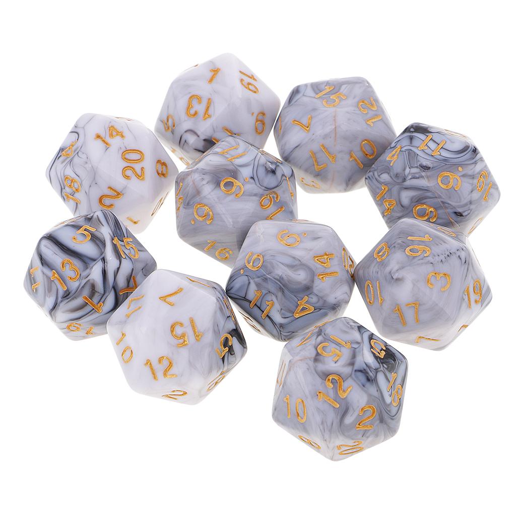 10 Chiếc Đa Diện 20 Mặt Xúc Xắc D20 Xúc Xắc Nhập Vai Xúc Xắc Board Game Đạo Cụ Để Bàn Chơi Game Cung Cấp-Đôi Màu Sắc