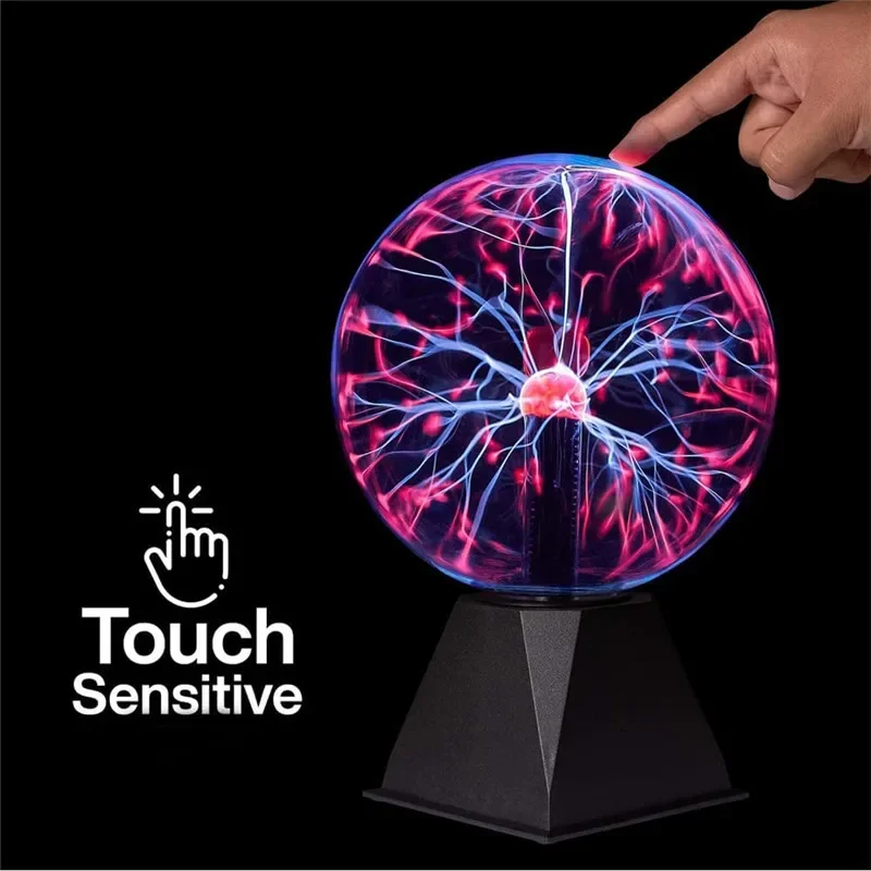Lámpara de bola de Plasma mágica, luz LED nocturna de cristal táctil, luces de ambiente, decoración de dormitorio para fiesta de Navidad, juguete de regalo de cumpleaños para niños