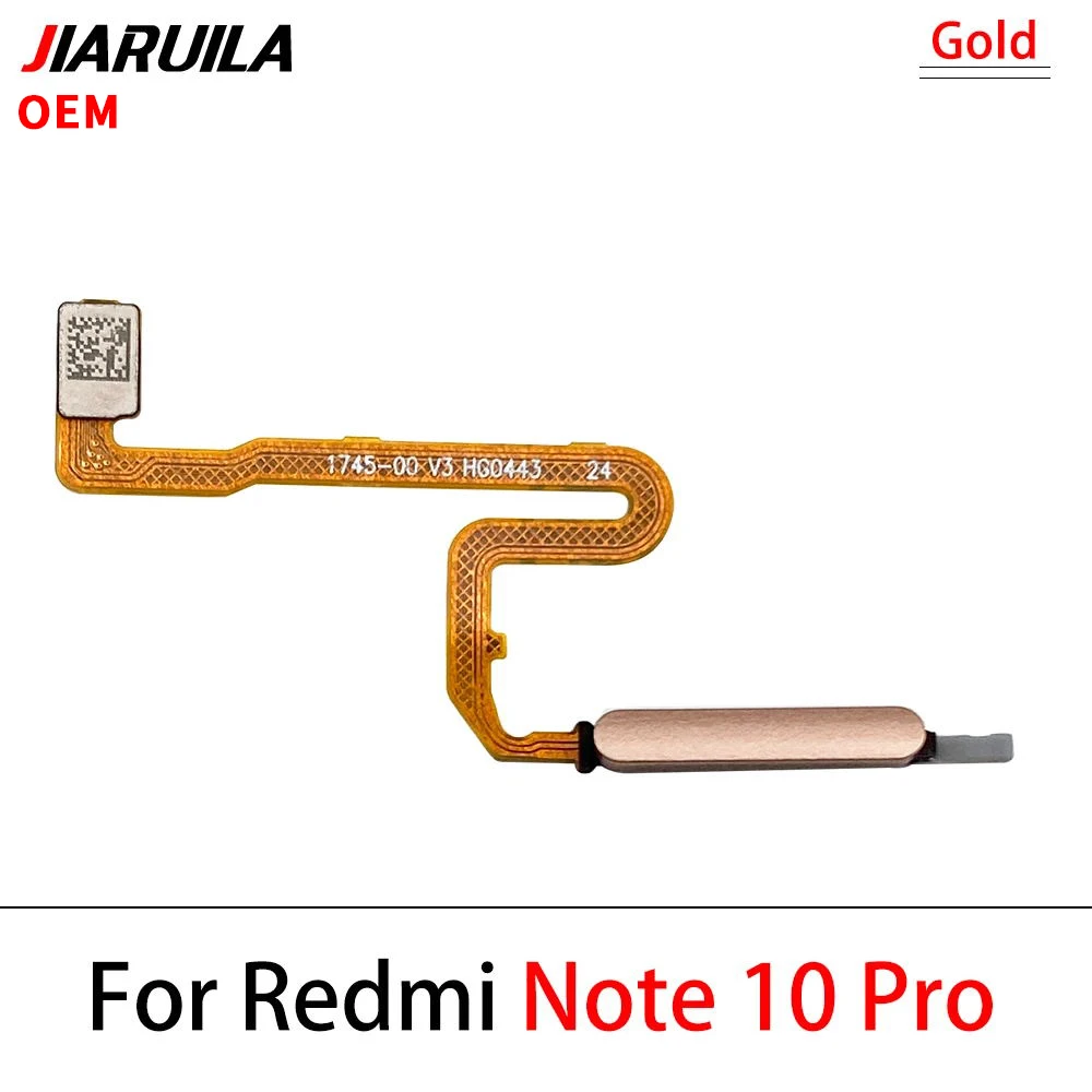 For Xiaomi Redmi Note 10 Pro 10s 10 4G 5G Fingerprint Sensor Home Return Key Menu Button Flex Ribbon Cable