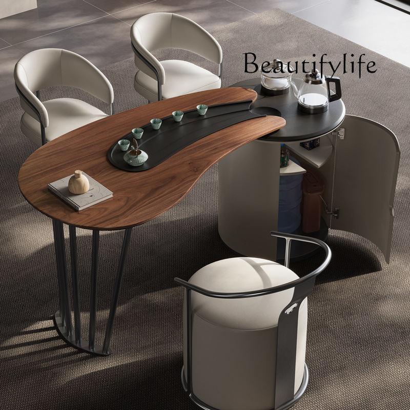 Italian medieval style solid wood tea table and chair simple household tea coffee table