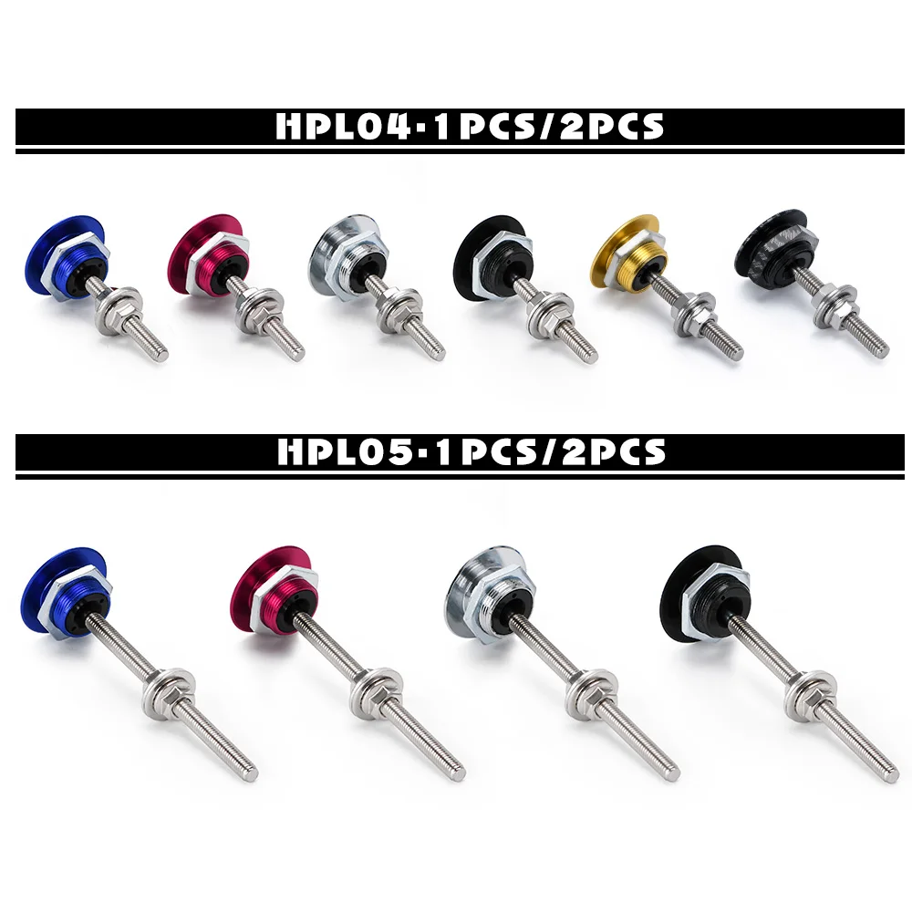 LZONE - 1.25" Universal JDM Style Push Button Billet Hood Pins Lock Clip Kit Car Quick Pins For BMW ec JR-HPL04/05