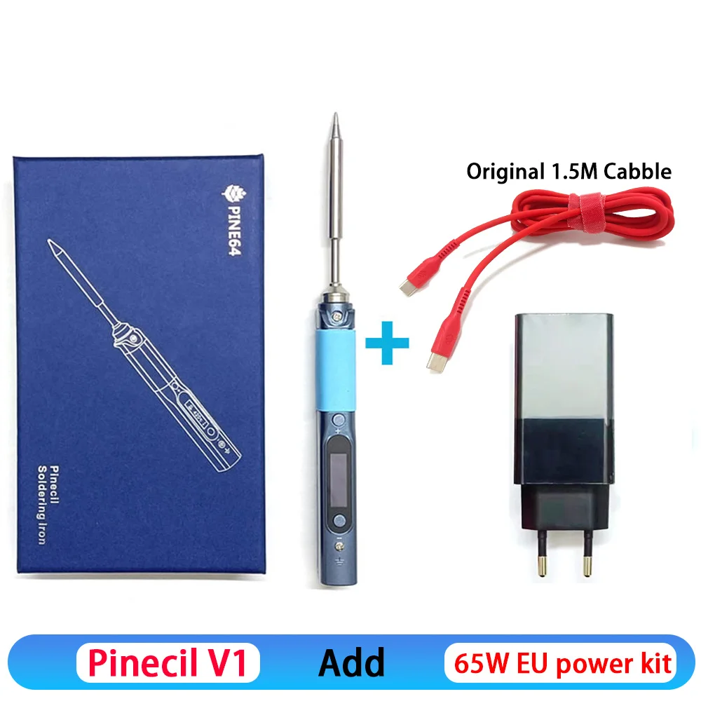 Pine64 Smart Soldering Iron Pinecil V1 Version Mini Portable Fast Heating with Adjustable Temperature with TS-B2 Soldering Tip