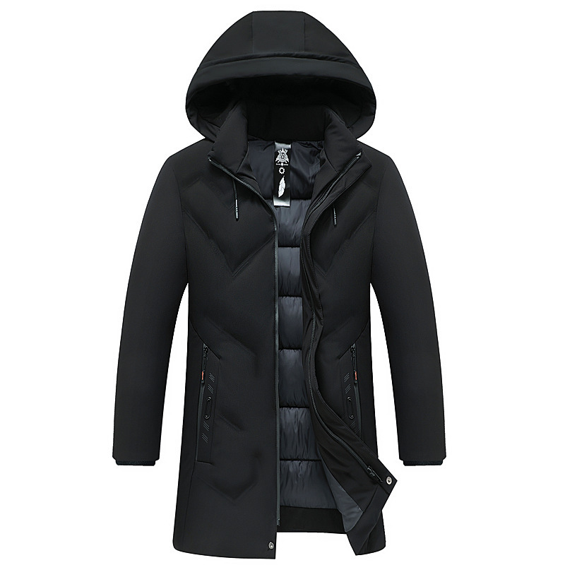 Roupas masculinas de alta qualidade nova marca de moda com capuz casual moda longo engrossar outwear parkas jaquetas inverno blusão casacos