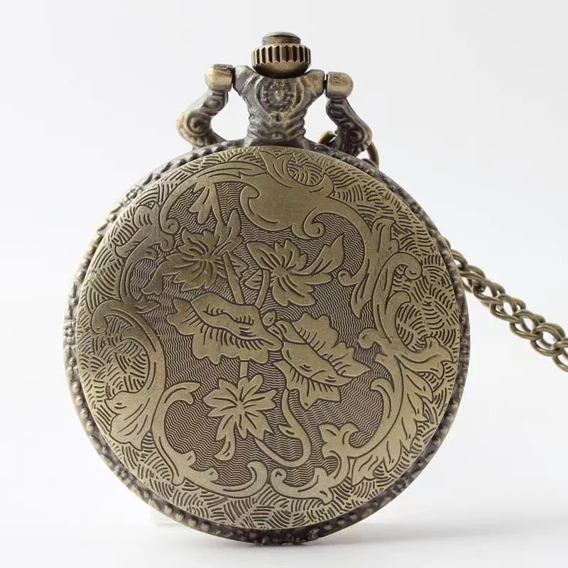 Colar com pingente de relógio de bolso de quartzo em liga de tema Co-Masonic de bronze com tema Co-Masonic/relógio de colar